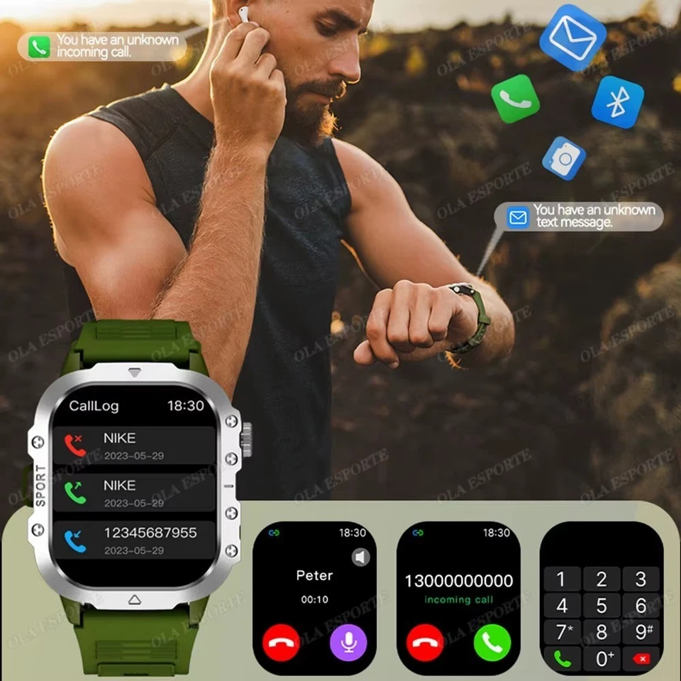 Reloj inteligente 2025 Bluetooth llamada GPS deporte impermeable ritmo cardíaco monitor de salud AI Foto 3 de 4