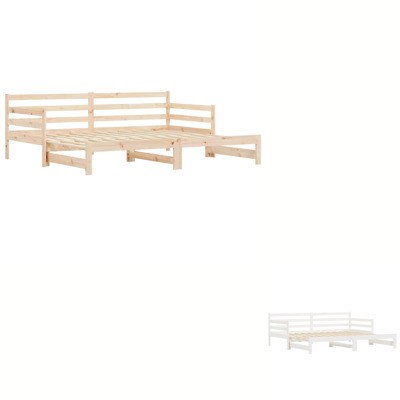 Daybed with Trundle Sofa Bed Single Sofa 90x190 cm Solid Wood Pine vidaXL - Picture 1 of 15