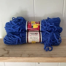 2 SKEINS VINTAGE AUNT LYDIA'S HEAVY RUG YARN NATIONAL 245 BROWN RAYON COTTON