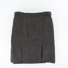 Sag Harbor Midi Skirt Lined Straight Womens Size 14 Black Herringbone Pleats