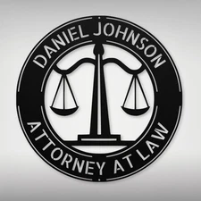 Custom Law Firm Metal Wall Art Sign Personalized Lawyer Gift for Man And Woman