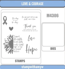 LOVE & COURAGE Cutting Dies and  Stamps Scrapbook DIY Greeting Card Handmade