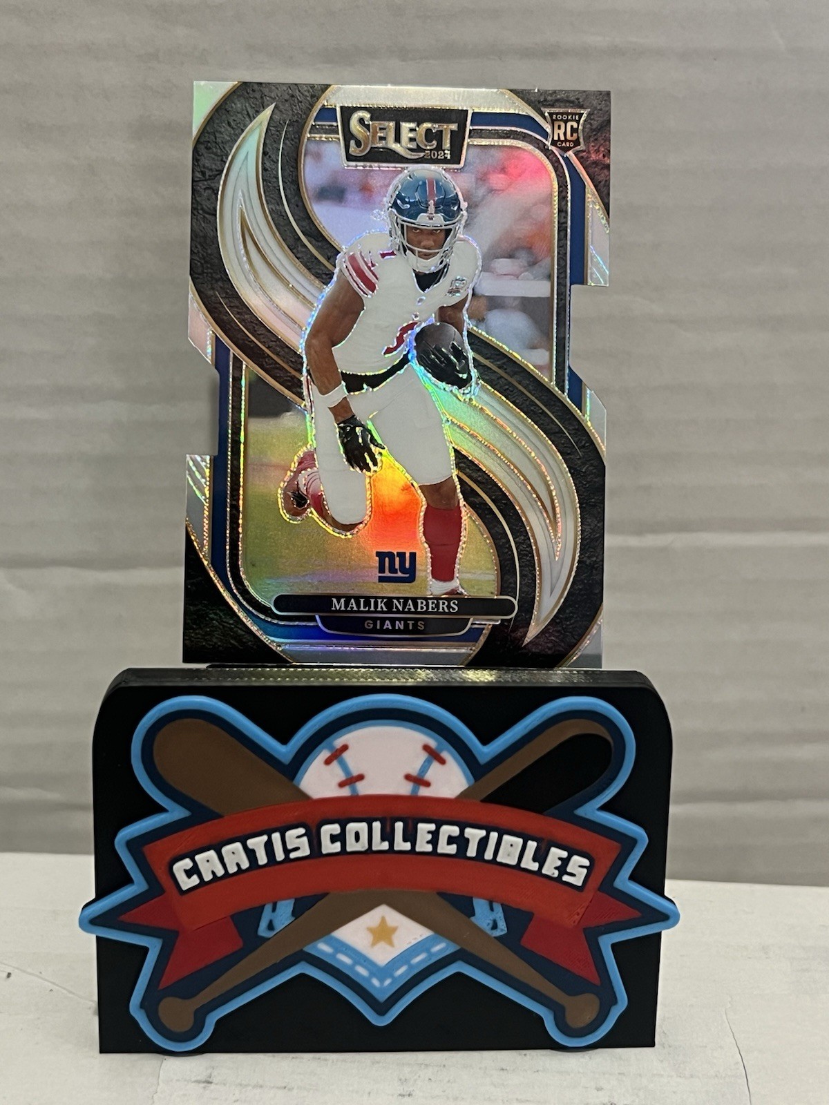 2024 Panini Select - Premier Level Malik Nabers #116 Silver Prizm Die-Cut (RC)