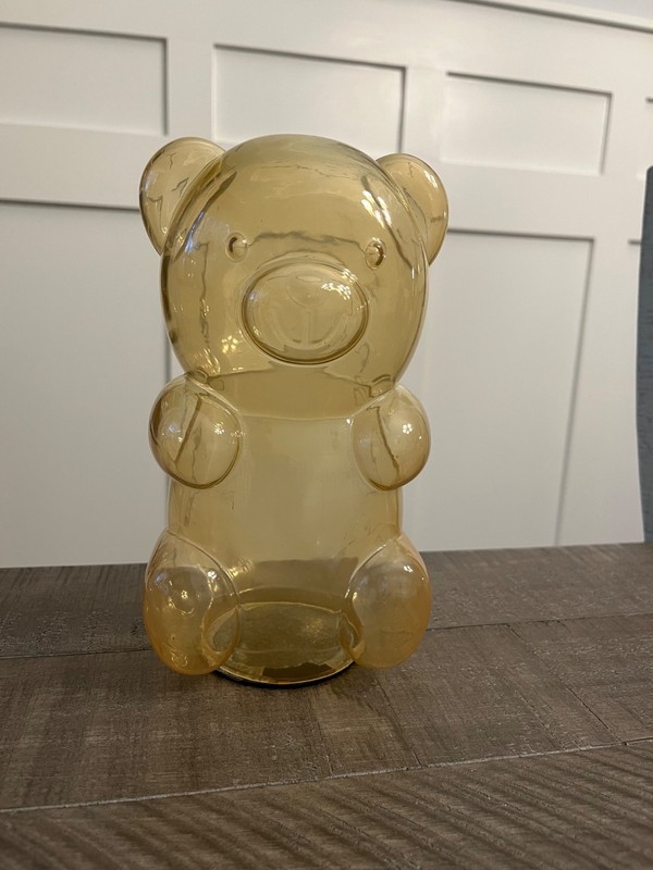 9” Hollow AMBER Glass Gummy Bear Sculpture Transparent Modern Art Decor ON SALE
