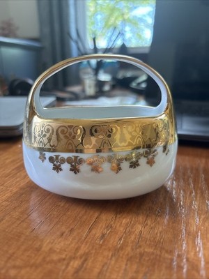 GOLD PORCELAIN Holiday Basket, France holiday party China Decor Party wedding 1