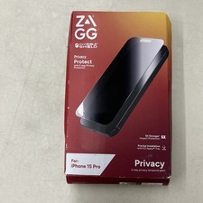 ZAGG Glass Privacy Screen Protector for iPhone 15 Pro - 5x Stronger