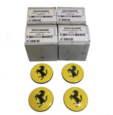 4 Pcs Ferrari Genuine Yellow Wheel Center Cap Set OEM - 340066
