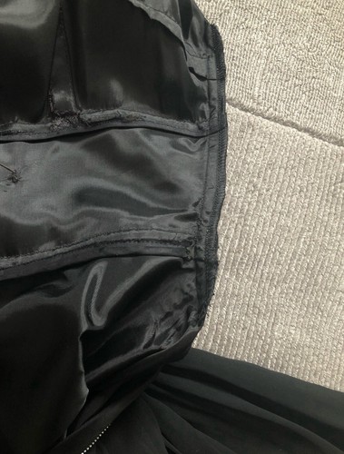 Original 1950s Black Satin And Chiffon Dress With Wine Lace Bodice. - Picture 10 of 10
