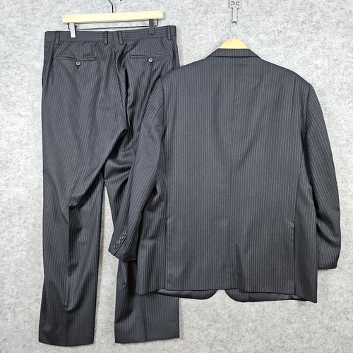 Pronto-Uomo Couture Charcoal Pinstriped 2-Pc Super 130s Blazer 45R ALTERED PANTS - Picture 19 of 21