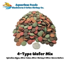 4-Type Wafer Mix of Spirulina, Ultra-Worm, Ultra-Shrimp, Ultra-Color Enhancing