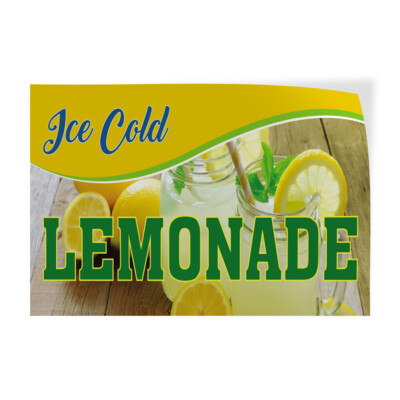Decal Stickers Ice Cold Lemonade Advertising Printing B Vinyl Store Sign Label