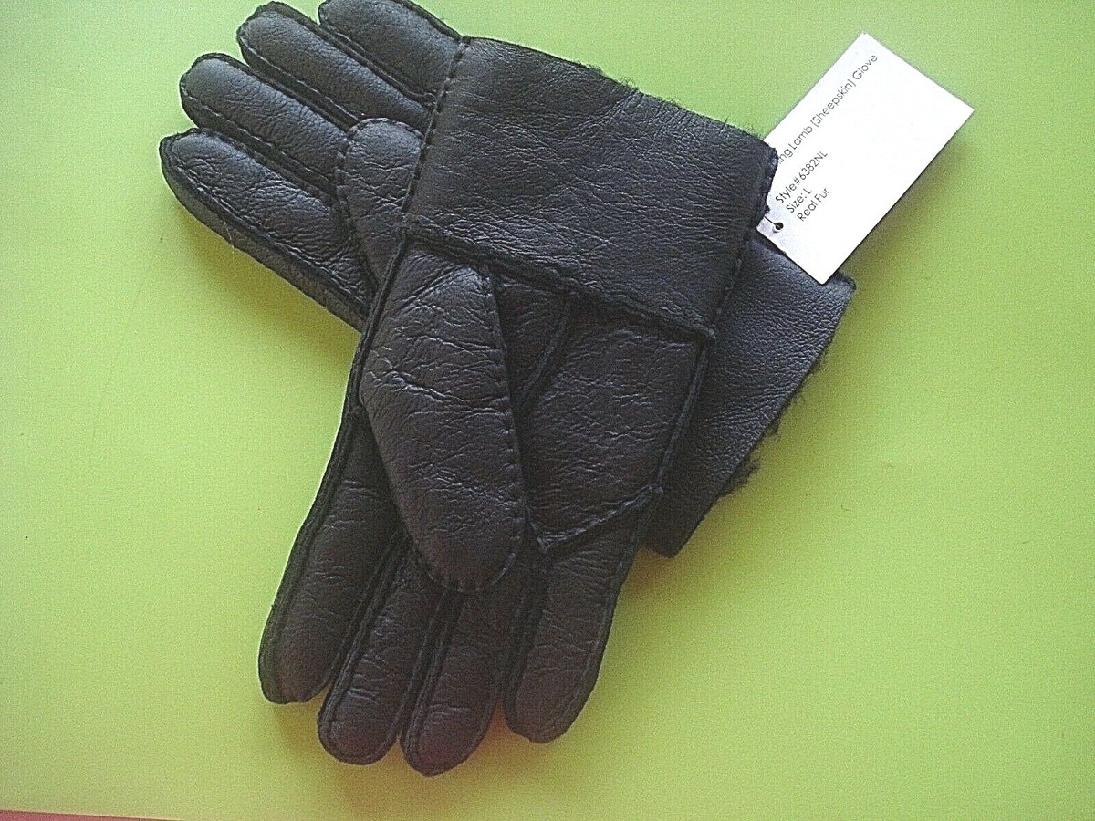 SURELL Genuine Leather Sheepskin Shearling Glove Shearling Sheep Skin Gloves – Surell Accessories main image 2