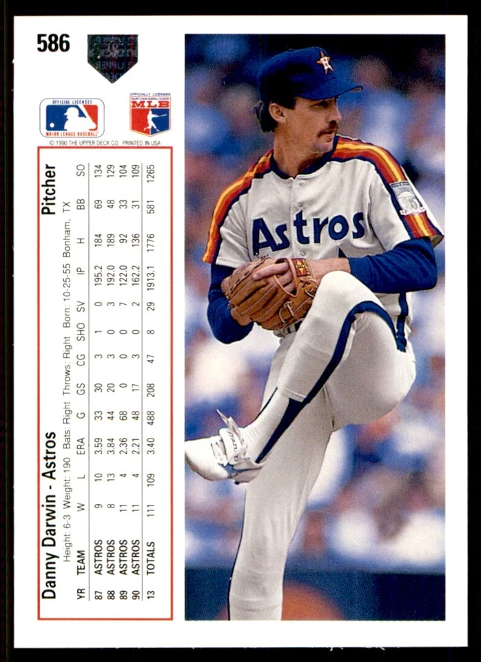 1991 Upper Deck Danny Darwin Houston Astros #586 - Image 2 of 2