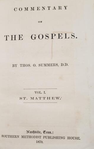 KOMMENTAR ZU DEN EVANGELIEN Thomas O. Summers 1870 2. Aufl. HB Southern Methodist - Bild 3 von 9