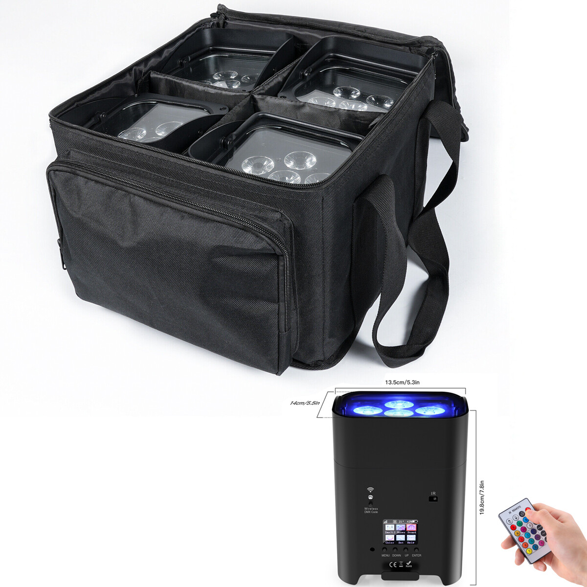 Wireless Uplighting 6*18w RGBWA+UV Par Battery LED Halloween Stage Wash Up light