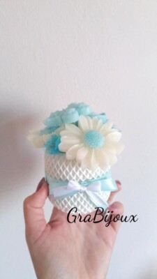 Ceramic Jar Wax Flower Bouquet Available in Various Colors