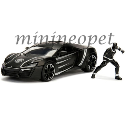 JADA 99723 HOLLYWOOD RIDE LYKAN HYPERSPORT 1/24 with BLACK PANTHER FIGURE