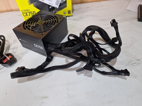 Corsair CX750 750W 80+ Gaming PC PSU Power Supply Fully tested. Open box return. - Photo 8/10