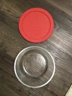 Pyrex Simply Store 4 Cup Glass Bowl With Red Lid Microwave Safe Non Toxic Round