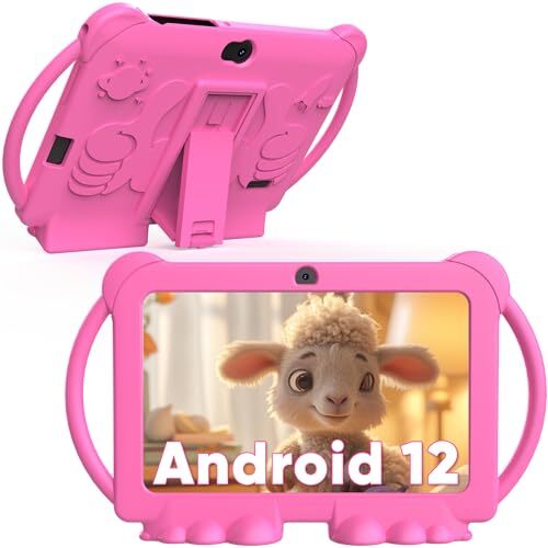 Kids Tablet 7 inch Android 12, 4GB RAM 32GB ROM, 512GB Expandsion, with Pink - Picture 2 of 8