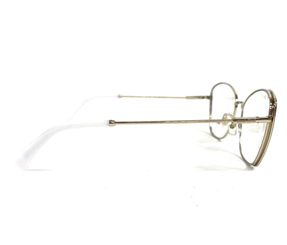 Monturas de gafas Miu Miu VMU51U 09X-1O1 marrón dorado ojo de gato borde completo 54-18-140 Foto 4 de 4