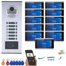 11x 7" Wifi Touch Monitor Video Door Phone Intercom Wired Apartment Doorbell