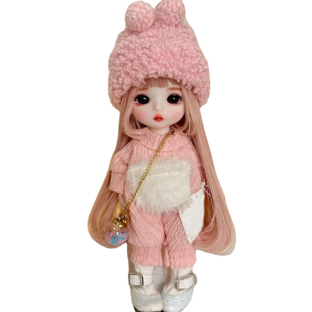 1/8 BJD Doll Mini Cute Girl Doll + Removable Full Set