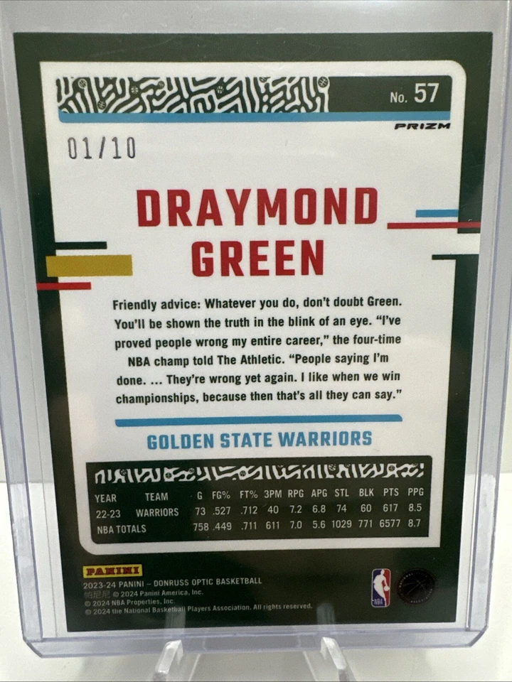 2023-24 Panini Donruss Optic Draymond Green Gold Disco Prizm 1/10 Foto 2 de 4