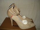 100% AUTHENTIC NEW WOMEN BURBERRY KITON ABICY BEIGE SUEDE HEELS/PUMPS US 9 — photo 4