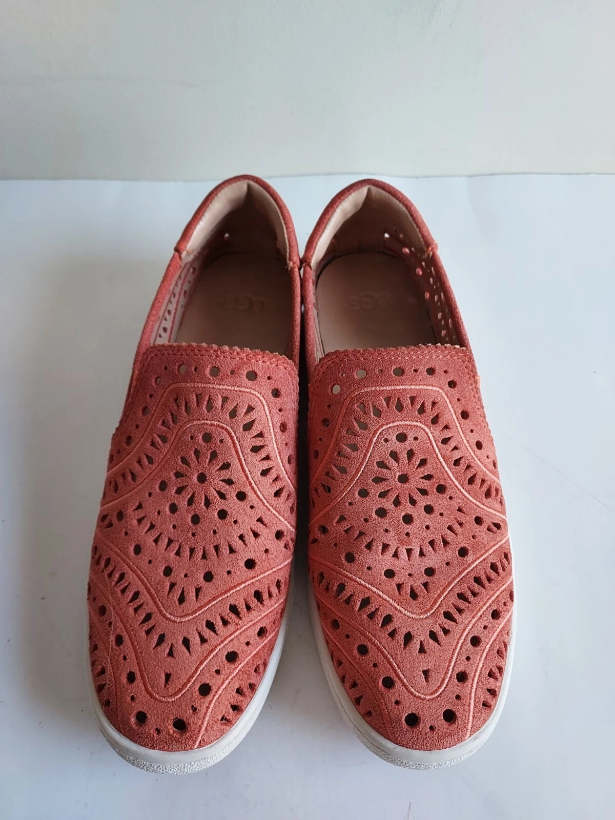 UGG CAS DONNA SLIP ON BALLERINE 1092514 CAMOSCIO TRAFORATO CORALLO TAGLIA 8 5 S N US