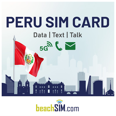 Peru Prepaid Sim-Karte für 1 Monat 6GB - 30 GB