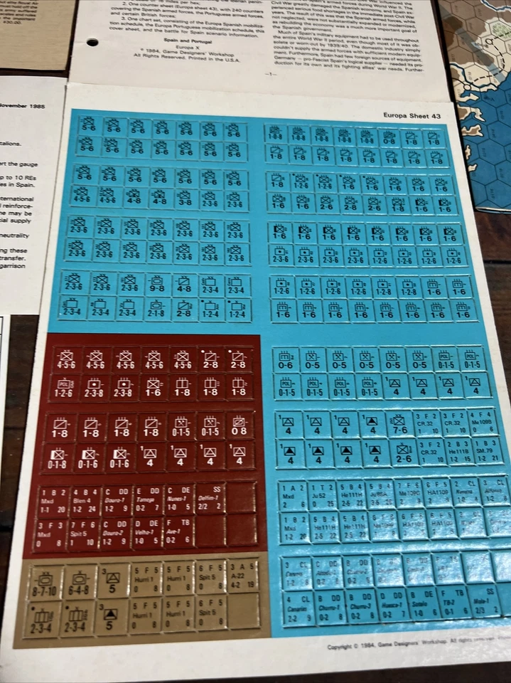 GDW 1984 - España y Portugal - Segunda Guerra Mundial Serie Europa Juego X (SIN PERFORAR) Foto 2 de 4
