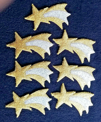 Shooting Star Applique Lot of 7  Patch Craft Iron On Metallic