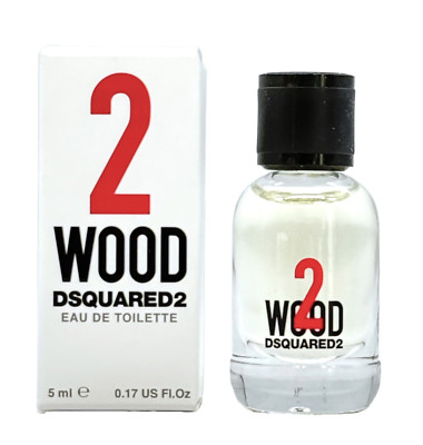 DSquared2 Wood 2 for Unisex 0.17oz Eau de Toilette Mini Splash NEW 100%Authentic