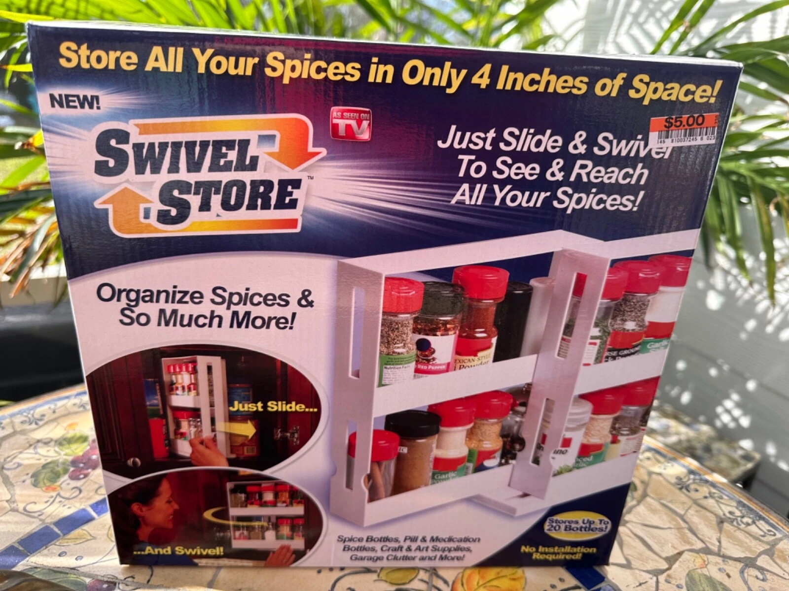 Set 2 SWIVEL STORE Organize Spice Bottle Rack Space Storage Medicine Crafts