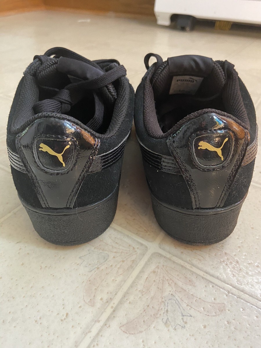 靴 PUMA Vikky Stacked Leather Sneakers Amazon.com | PUMA Women's Low-Top Sneaker, Black Black Black