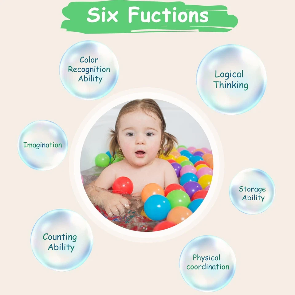 Ball Pit Balls Phthalate Free BPA Free Crush Proof Plastic - 7 Bright Colors in - Image 4 of 4