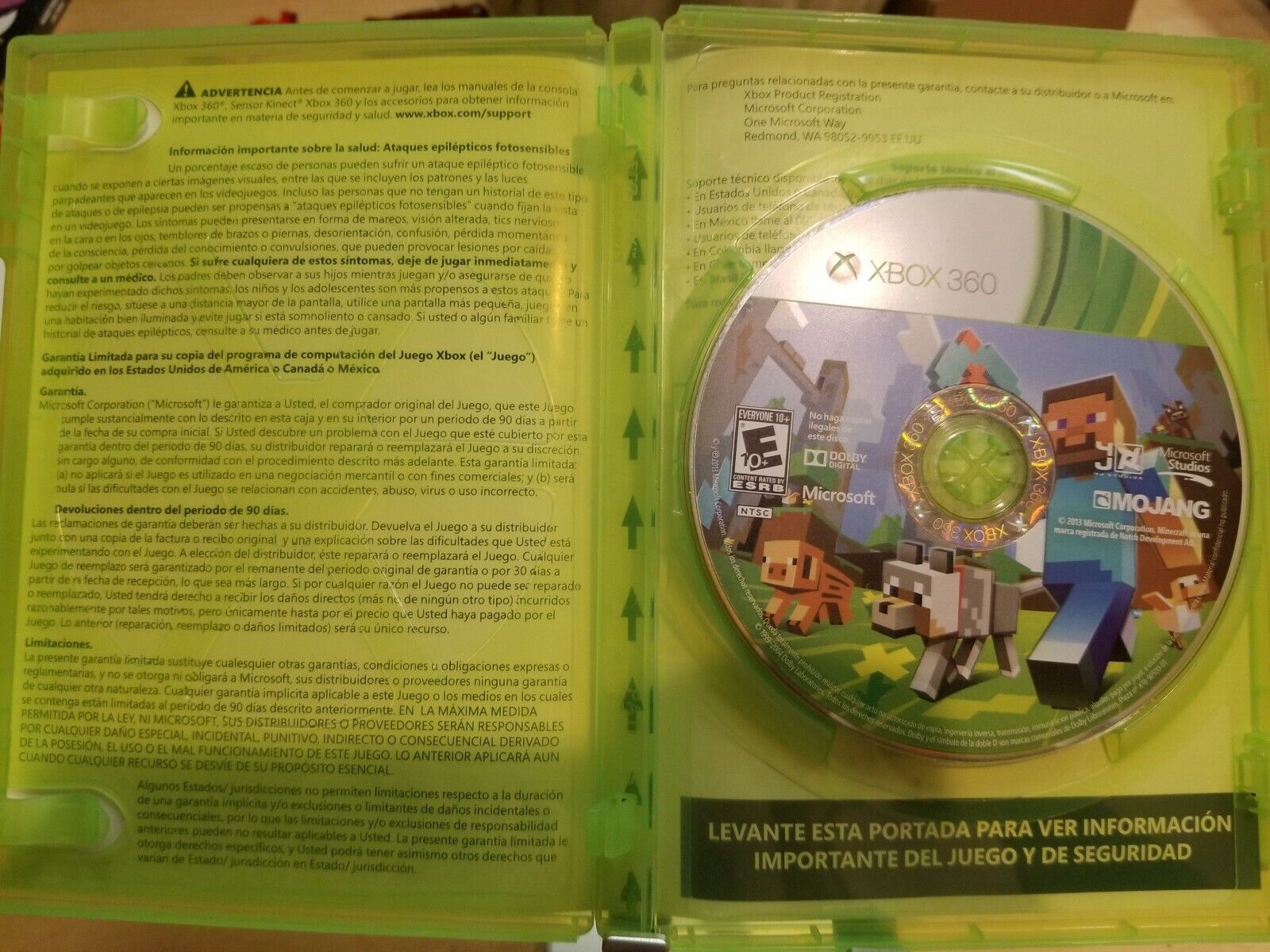 Minecraft (Microsoft Xbox 360, 2013) Spanish Espanol Edition, Ships Free