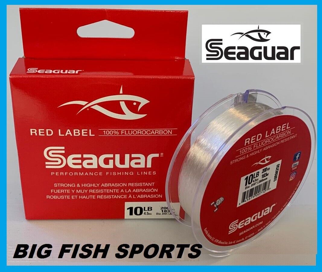 SEAGUAR RED LABEL Fluorocarbon Fishing Line 10lb 200 YARDS FREE USA  SHIPPING!