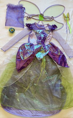 Totally Ghoul Purple Pixie Princess Fairy Girl's Costume Dress W/Wings  Flower M | eBay
