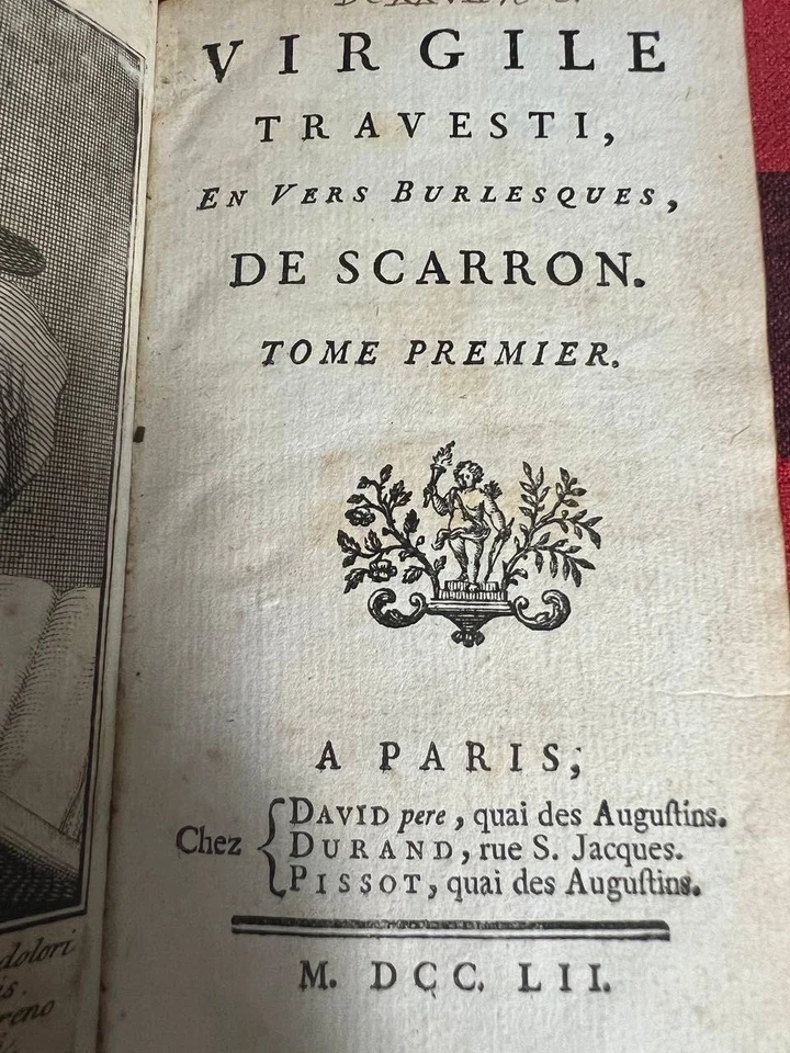 1752 Le Virgil Travesti verse Burlesque De Scarron Burlesque Versified Aeneid B6 Foto 3 de 4