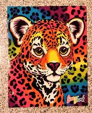 Vintage 90s Lisa Frank Hunter Leopard Fantastic World Two Pocket Folder Cheetah