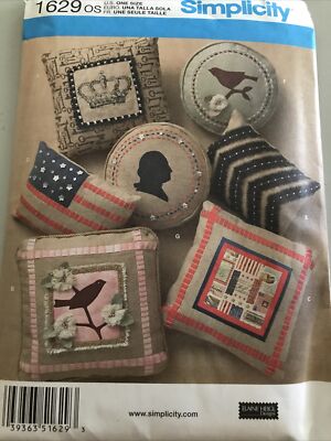 SIMPLICITY SEWING PATTERN 1629 HOME DECOR PILLOW CIRCLE SQUARE RECTANGLE PILLOW