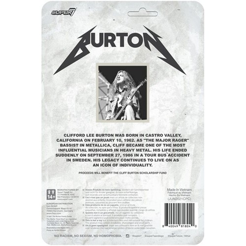 (UNPUNCHED) Metallica Cliff Burton Cliff 'Em All 3 3/4 Zoll Reaktionsfigur - Bild 2 von 4