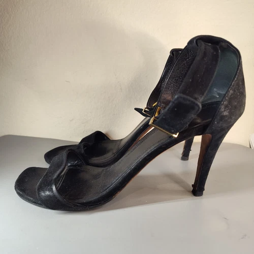 Celine tacco alla caviglia nero scamosciato taglia EU 39 US 8 5