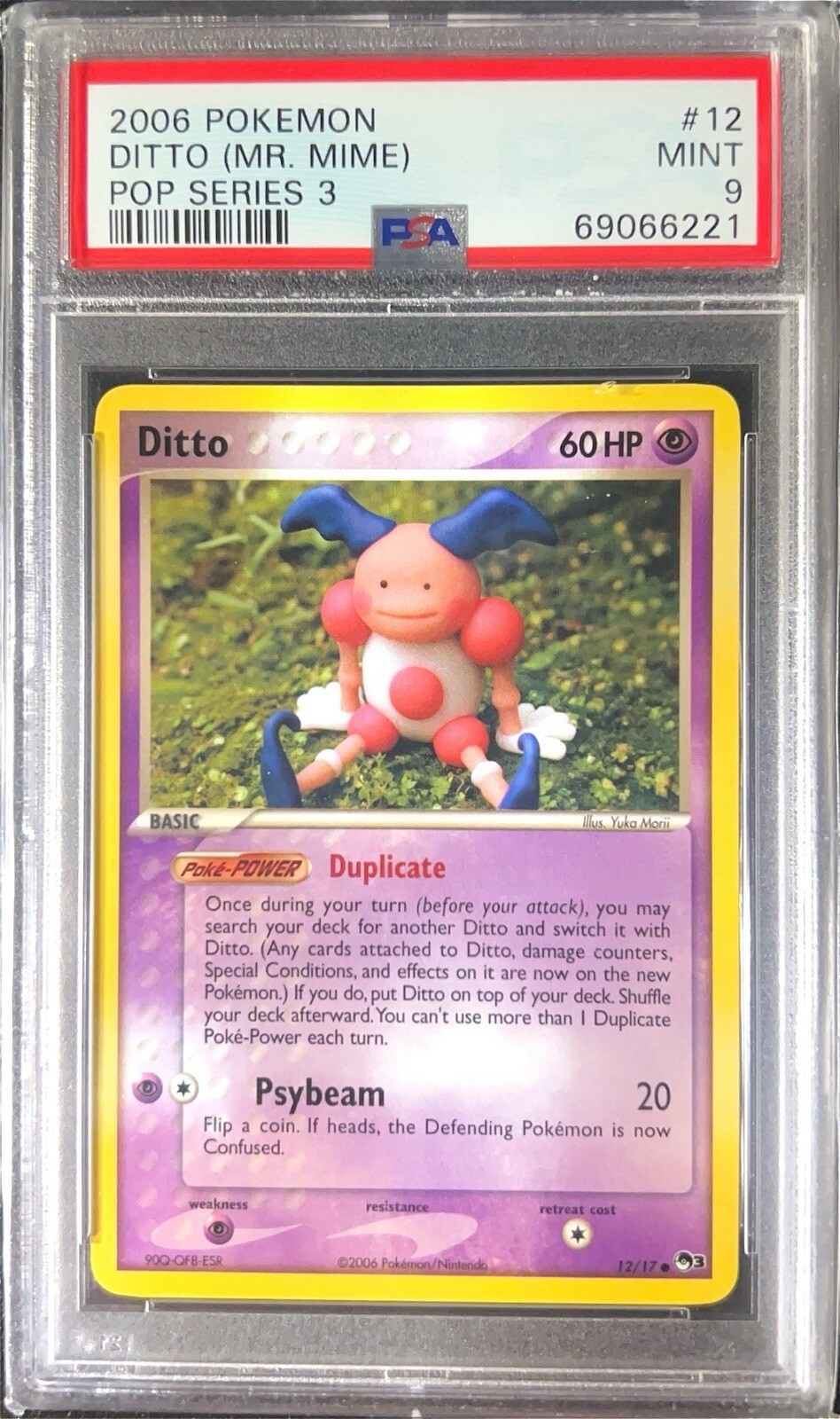Pokemon 2006 POP Series 3 Ditto (Mr. Mime) 012/017 PSA 9 Graded
