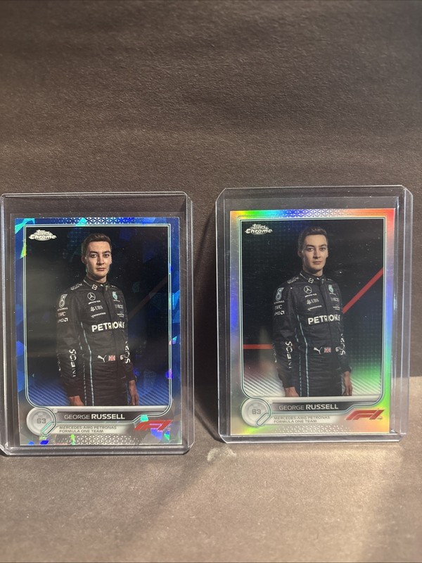 2022 Topps Chrome F1 Refractor George Russell Mercedes #17 And Sapphire Base