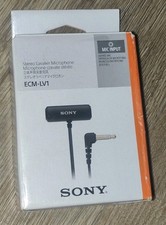 SONY ECM-LV1 COMPACT STEREO LAVALIER MICROPHONE PLUG-IN MIC INPUT 3FT CABLE NOB