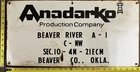 Vintage Porcelain Oil Field Sign - Anadarko Production Co, Beaver Cty, Oklahoma