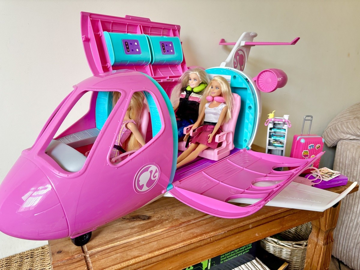 Jumbo Jet Big Barbie Plane Barbie Glam Jet Vacation Play Set, Pink